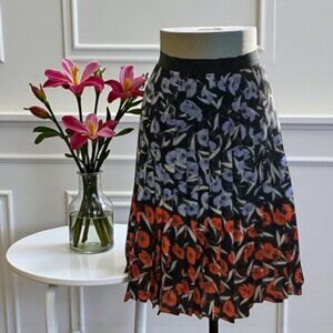 NWOT Ann Taylor Multicolored Poppy Pleated Skirt